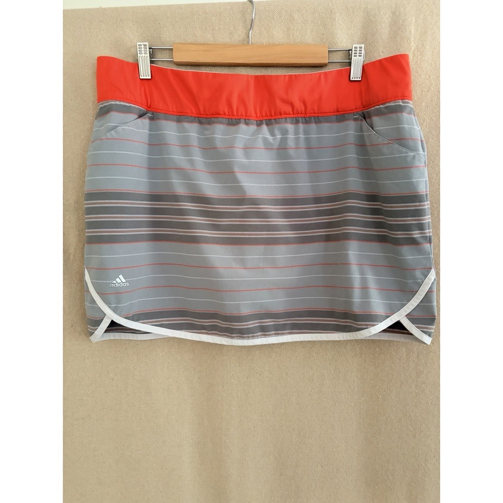 Adidas Womens Rangewear Gray Striped Golf Skort With Pockets XL NWOT Tennis